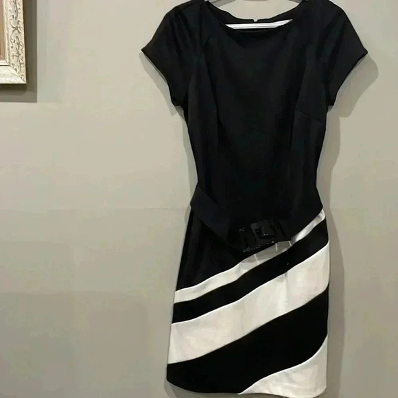 Sandra Darren Women Black/White Dress  8- NWOT - Picture 3 of 9